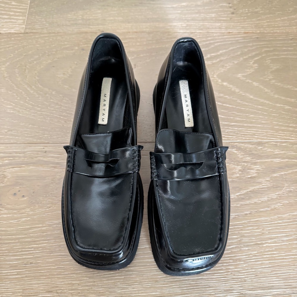 Square Toe 90s Y2K Maryam Nassir Zadeh Loafer Old Money Preppy Academia 37/7